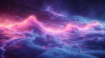 Abstract 3D Background with Purple and Pink Hues and Glowing Particles photo