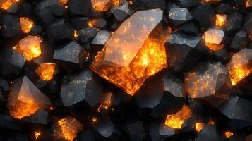 3d Render of Glowing Crystals Background photo