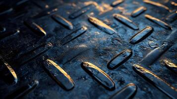 Abstract Metallic Surface with Golden Highlights - 3D Render photo