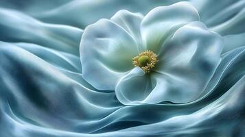 Abstract Flower on Blue Fabric Illustration photo