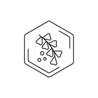 Herbal medicine icon with hexagonal frame. Meliltus, sweet clover black line pictogram. Floral themes, pollen, field honey in a minimalistic style. vector