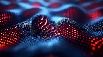 Abstract 3D Background with Wavy Red and Blue Geometric Shapes photo