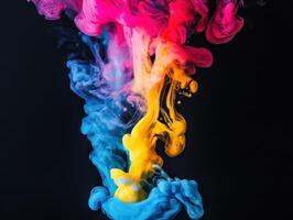 Vivid colors in motion. Dynamic ink explosion art for creative design photo
