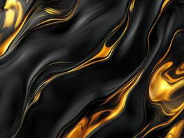 Luxurious black and gold abstract background with seamless fluid patterns photo