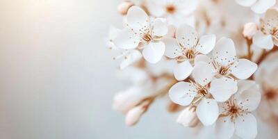 Modern minimalistic banner with soft floral elements for elegant design photo