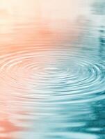 Abstract modern composition of gentle rain ripples with tranquil reflection for art and design photo