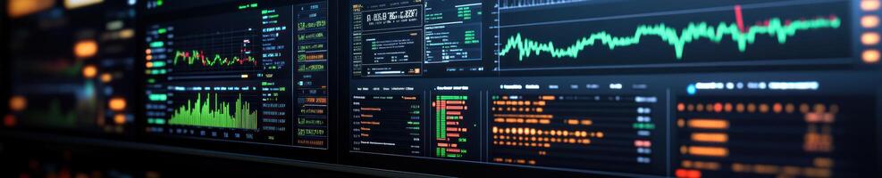 Professional dark themed business analytics dashboard for data visualization photo