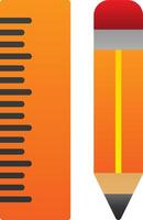 Ruler and pencil Vector Icon Design