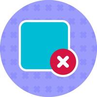 Delete square Flat Sticker Icon vector