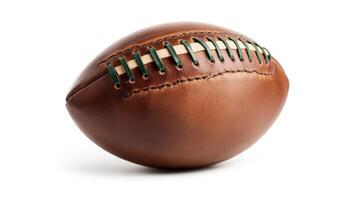 Authentic Leather American Football Isolated on White photo