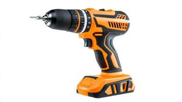 Orange and Black Cordless Drill Power Tool photo