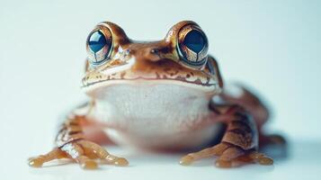 A Close Up Of A Brown Frog With Striking Eyes photo