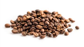 Roasted Coffee Beans Isolated On White Background photo