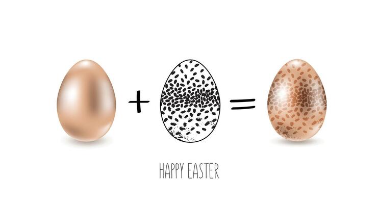 Happy Easter, hand drawn style