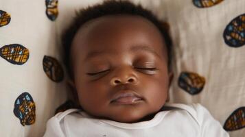 Peaceful Infant Sleeping Soundly In Crib photo
