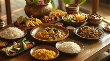 Authentic Indian Cuisine Food Platter Display photo