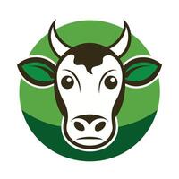 cartoon-like illustration of a cow's head. vector