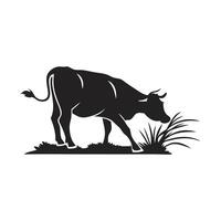 A bold, simple silhouette of a cow, ideal for logos, icons, or graphic design projects. vector