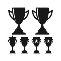 Four Black and White Trophy Icons for Design Projects vector