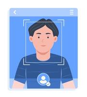 Man Face Scanning for Biometric Scanning and Digital Authentication Concept Illustration vector