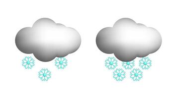Weather 3d icons realistic isolated set. Heavy snowfall. Design weather app web site game logo banner. Meteorology concept. vector