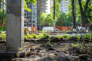 A fire hydrant sitting in the middle of a construction site photo