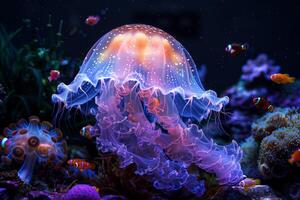 Jellyfish, coral, sea, fish, fish tank, fish, underwater, underwater, photo