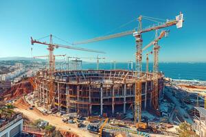 Construction of a stadium in spain photo