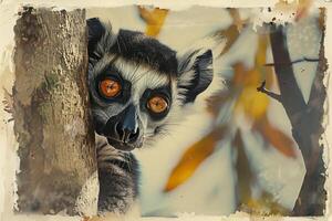 A close up of a lemur photo