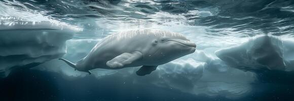 A beluga whale swimming in the ocean photo
