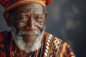 An old man with a beard and a turban photo