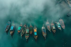 A group of boats in the water photo