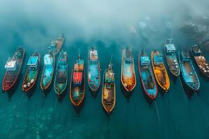 A group of boats in the water photo