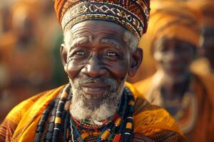 An african man with a beard and a turban photo