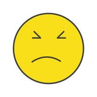Emoji icon with angry face on white background vector