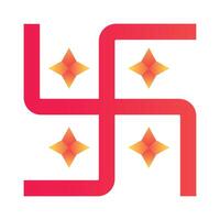 Red Swastika symbol sathiya pattern vector