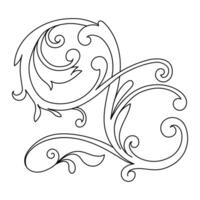 leaf scroll engraved retro flower pattern. Vintage style design for Placards, Invitations, Banners, Badges and Logotypes vector