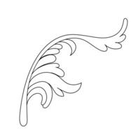 swirl decorative design element filigree calligraphy. Vintage hand drawn victorian or damask floral element. vector