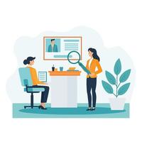Job interview illustration of two person vector