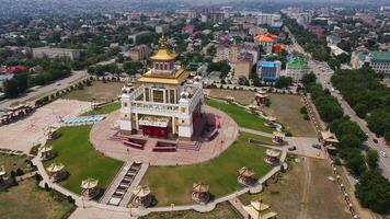 drone view of the Temple of the Golden Abode of Shakyamuni Buddha video