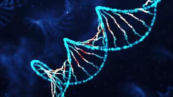 Abstract glittering DNA double helix with depth of field. video