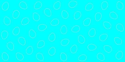 Seamless pattern of white Easter eggs outlines on turquoise background. Minimalistic Easter themed design for holiday decor and print. vector