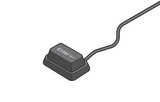 Enter keyboard key in simple flat style. Illustration of keyboard elements. vector