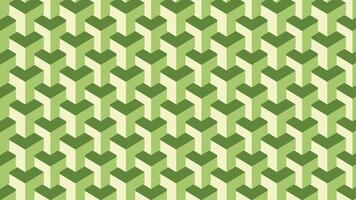 Seamless Green Geometric Pattern with Abstract Interlocking Shapes vector