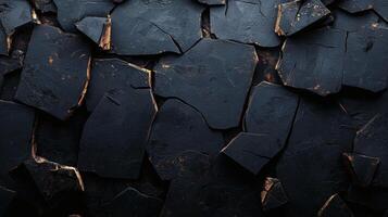 Dark Stone Tiles Forming Unique Texture with Glimmering Edges Background photo