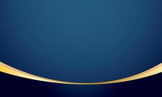 Abstract blue gold curve gradient background vector