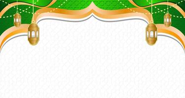ramadan kareem concept banner 3d gold frame arabic window on beautiful background beautiful arabic pattern vector