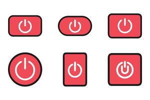 Elegant Power Button Silhouette Icon Collection vector