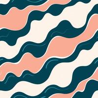 Abstract wavy pattern with coral and teal colors vector