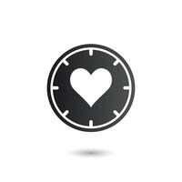 Heart Clock Timer Icon design vector